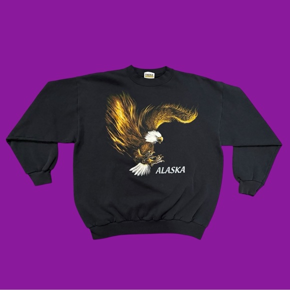 90s Alaska Eagle Crewneck Sweatshirt - Picture 1 of 4